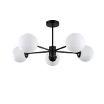 Lampă suspendată neagră 5xE14