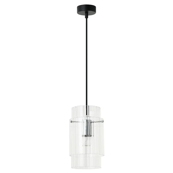 Lampă suspendată neagră 1xE27
