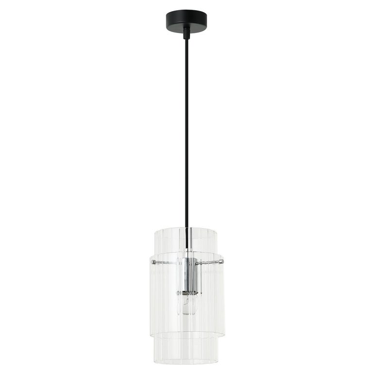 Lampă suspendată neagră 1xE27