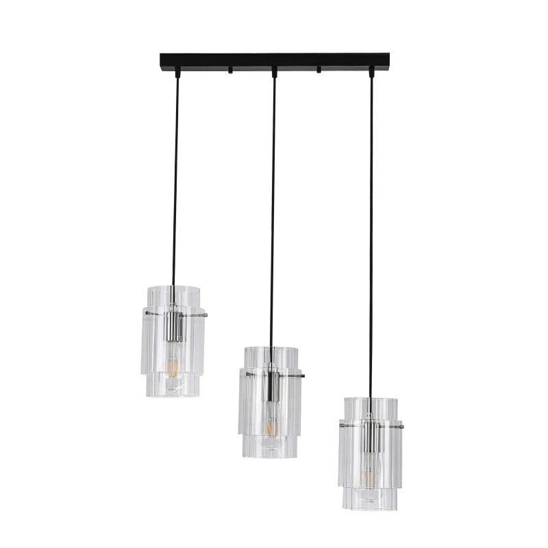 Lampă suspendată neagră 3xE27, iluminat interior, Savona Light Prestige