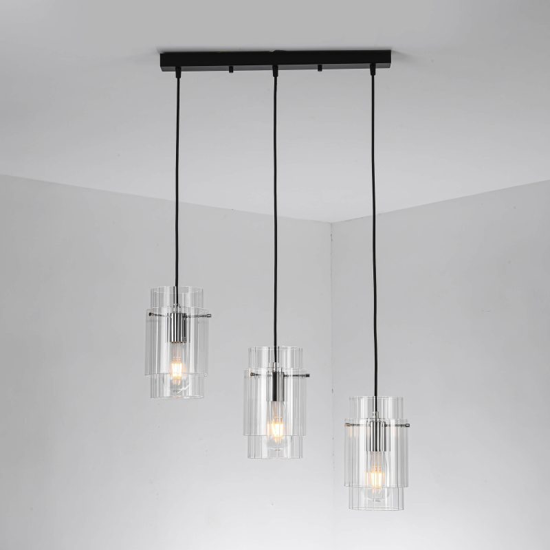 Lampă suspendată neagră 3xE27, iluminat interior, Savona Light Prestige