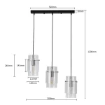 Lampă suspendată neagră 3xE27, iluminat interior, Savona Light Prestige