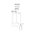 Lampă suspendată neagră 3xE27, iluminat interior, Savona Light Prestige