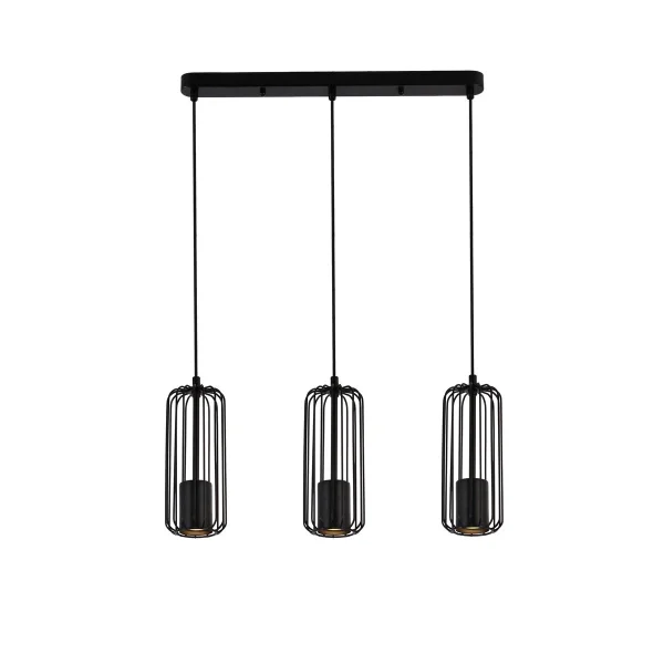 Lampă suspendată neagră 3xGU10