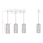 Lampă suspendată neagră 3xGU10, stil modern, Sintra Light Prestige