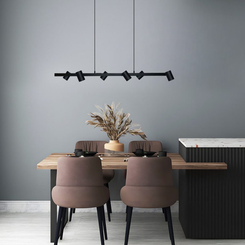 Lampă suspendată neagră 6xGU10, design industrial, Snow Light Prestige - imagine 4