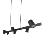 Lampă suspendată neagră 6xGU10, design industrial, Snow Light Prestige