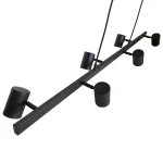 Lampă suspendată neagră 6xGU10, design industrial, Snow Light Prestige