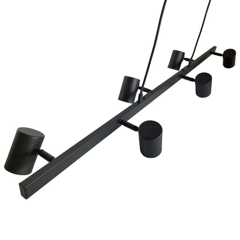 Lampă suspendată neagră 6xGU10, design industrial, Snow Light Prestige - imagine 7