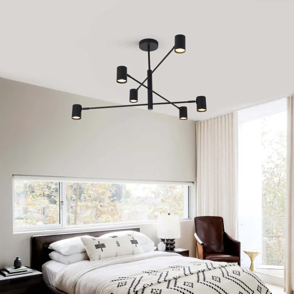 Lampă suspendată Snow 6 neagră 6xGU10 Light Prestige