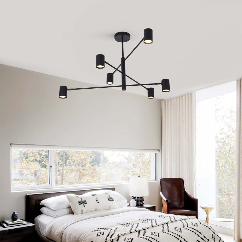 Lampă suspendată Snow 6 neagră 6xGU10 Light Prestige - imagine 2
