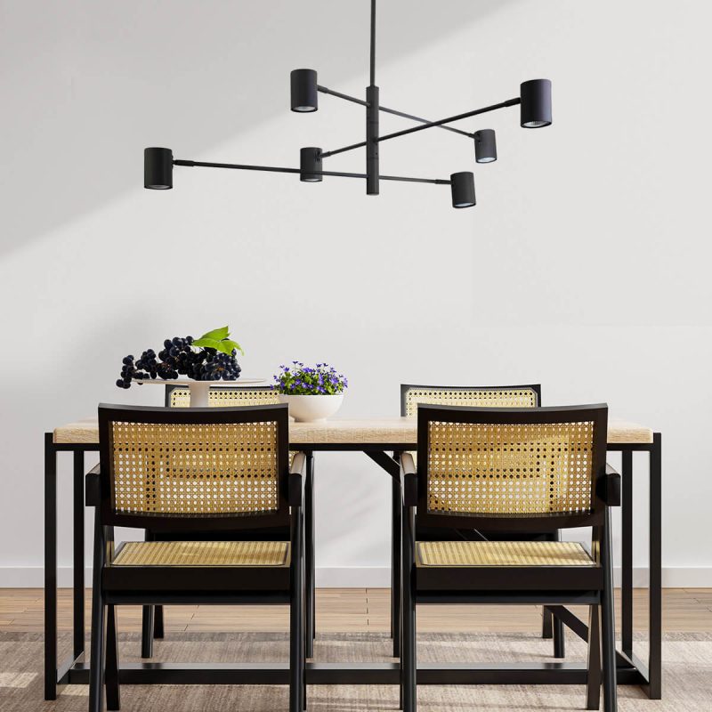 Lampă suspendată Snow 6 neagră 6xGU10 Light Prestige - imagine 4