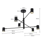 Lampă suspendată Snow 6 neagră 6xGU10 Light Prestige