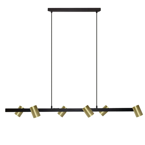 Lampă suspendată aurie-neagră 6xGU10