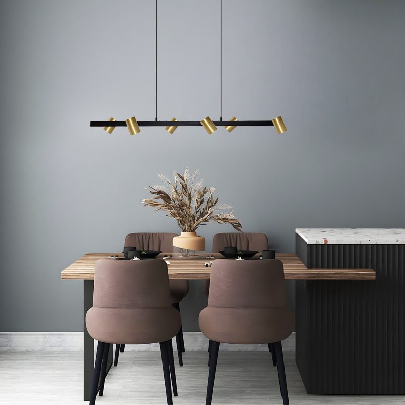 Lampă suspendată aurie-neagră 6xGU10, design industrial, Snow Light Prestige - imagine 4