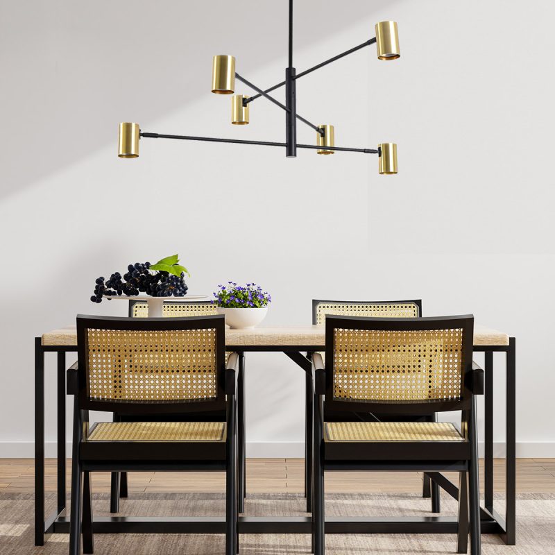 Lampă suspendată aurie 6xGU10, iluminat interior, Snow Light Prestige - imagine 4