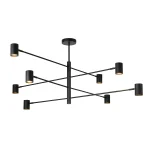 Lampă suspendată neagră 8xGU10, iluminat multipunct, Snow Light Prestige
