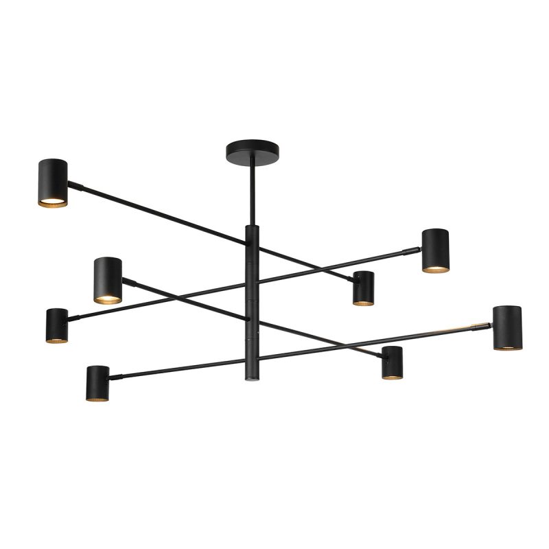 Lampă suspendată neagră 8xGU10