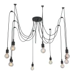 Lampă suspendată neagră 10xE27, iluminat ambiental, Soleto Light Prestige