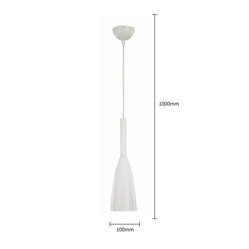 Lampă suspendată albă 1xE27, stil urban, Solin Light Prestige