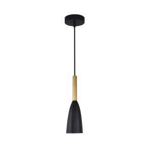 Lampă suspendată Solin 1 negru-aurie 1xE27 Light Prestige
