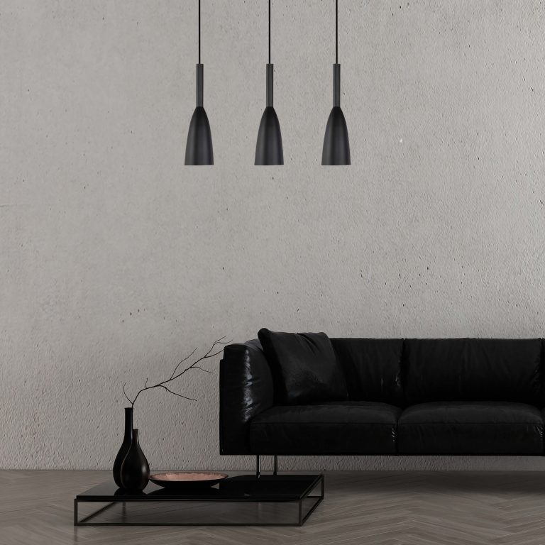 Lampă suspendată Solin 3 neagră 3xE27 Light Prestige