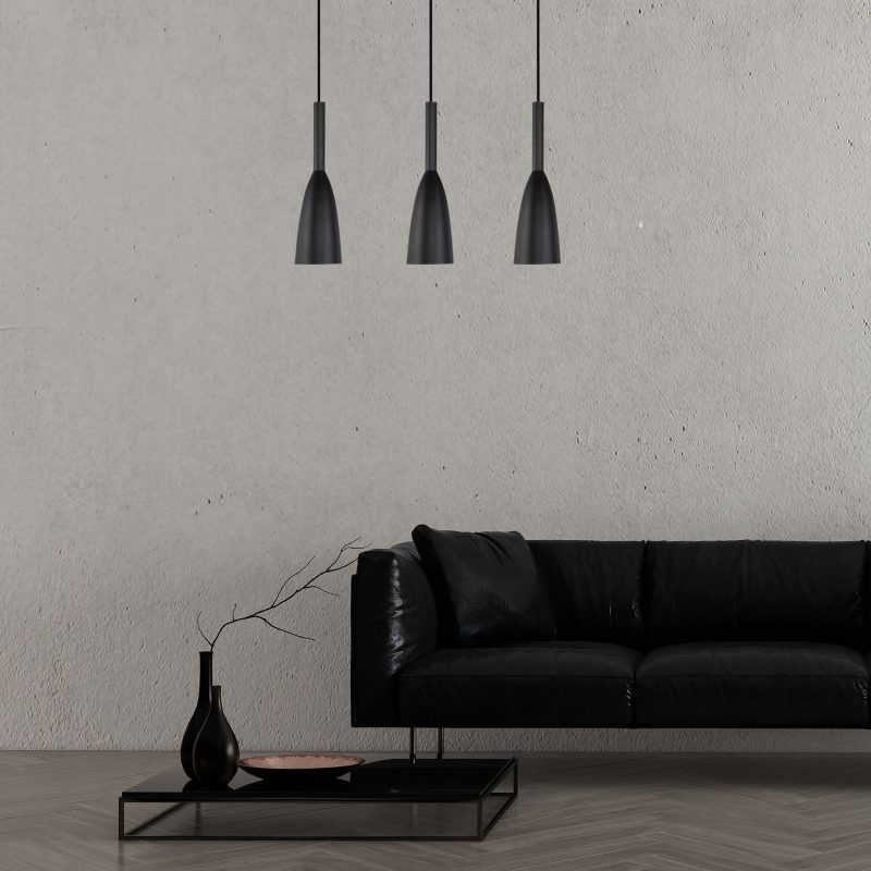 Lampă suspendată Solin 3 neagră 3xE27 Light Prestige - imagine 2