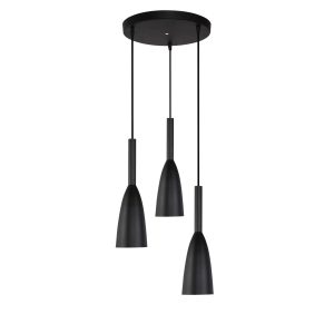 Lampă suspendată Solin 3 neagră 3xE27 Light Prestige