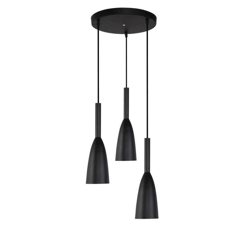 Lampă suspendată Solin 3 neagră 3xE27 Light Prestige