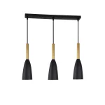 Lampă suspendată Solin 3 negru-aurie 3xE27 Light Prestige