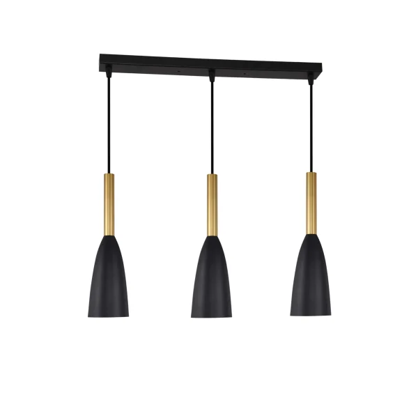 Lampă suspendată Solin 3 negru-aurie 3xE27 Light Prestige