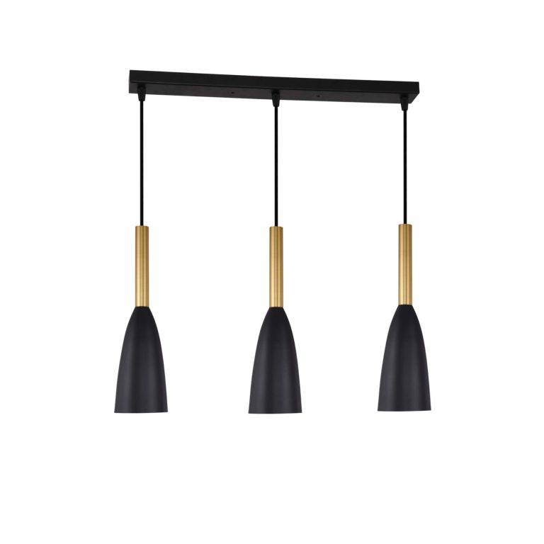 Lampă suspendată Solin 3 negru-aurie 3xE27 Light Prestige