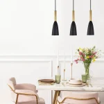 Lampă suspendată Solin 3 negru-aurie 3xE27 Light Prestige