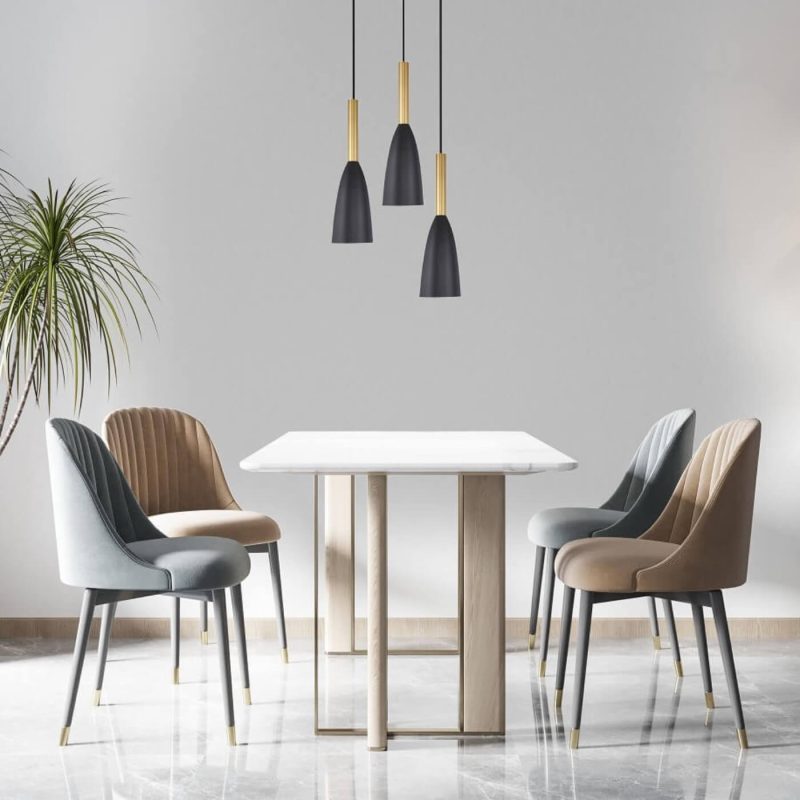 Lampă suspendată Solin 3 negru-aurie 3xE27 Light Prestige - imagine 2