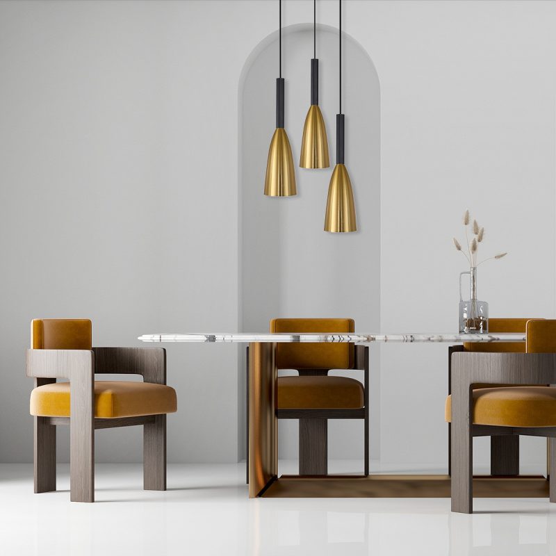 Lampă suspendată Solin 3 aurie 3xE27 Light Prestige - imagine 2