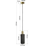 Lampă suspendată neagră 1xE27, design simplu, Tirana Light Prestige