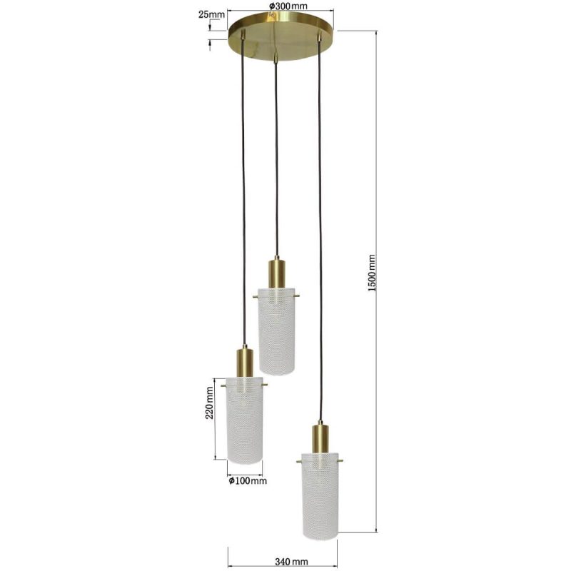 Lampă suspendată albă 3xE27, iluminat interior, Tirana Light Prestige - imagine 6