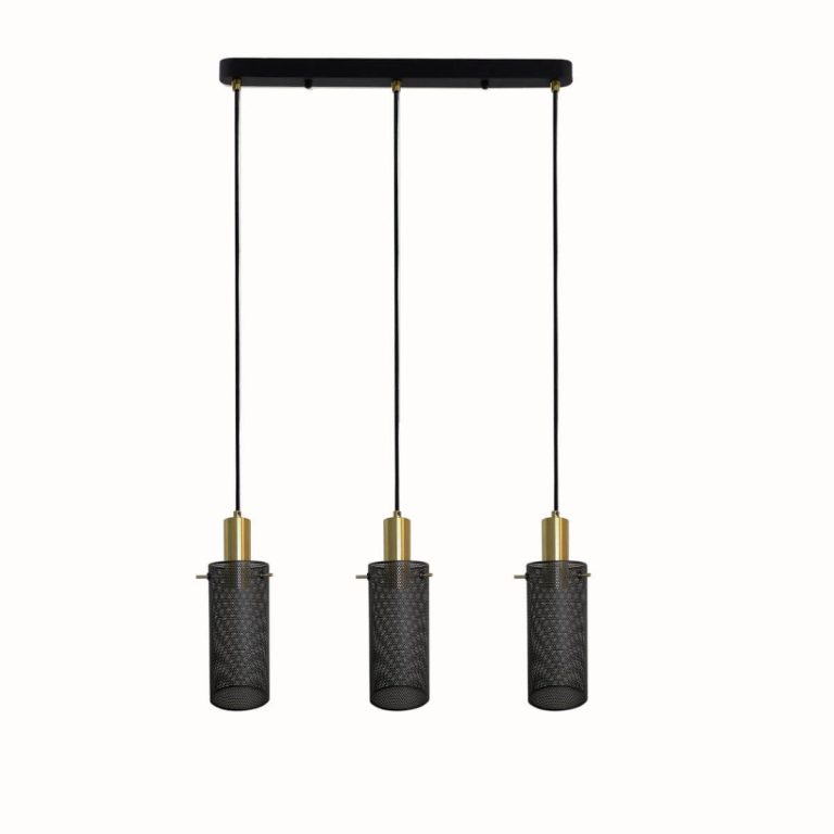 Lampă suspendată neagră 3xE27