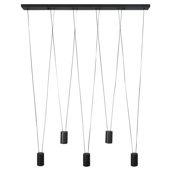 Lampă suspendată neagră 5xGU10