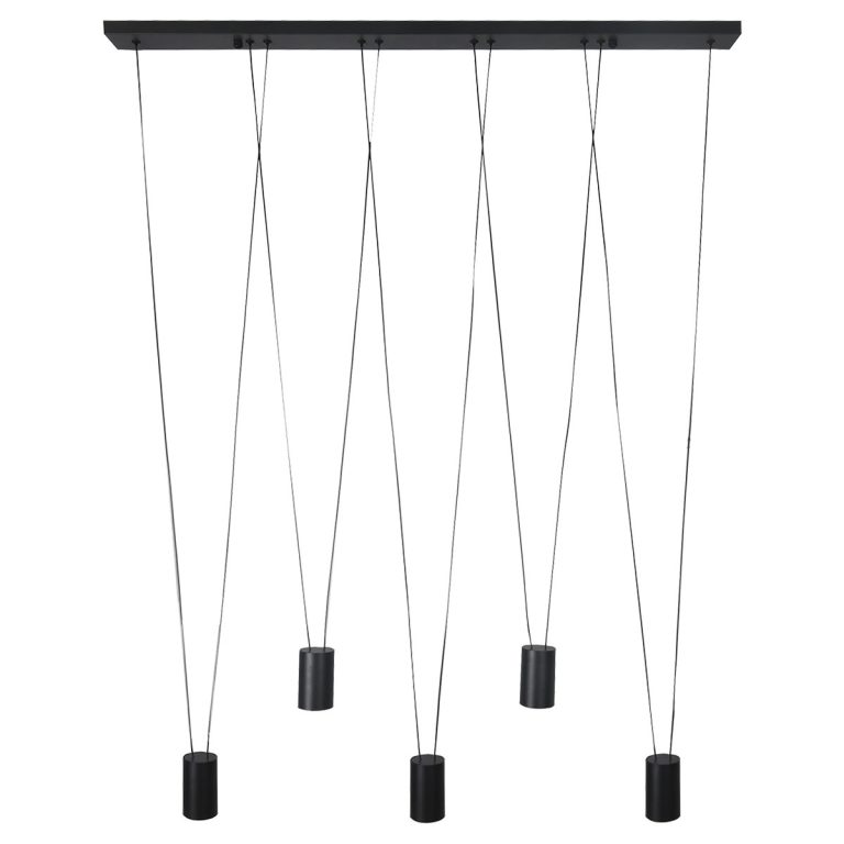 Lampă suspendată neagră 5xGU10