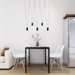 Lampă suspendată neagră 5xGU10, stil industrial, Toledo Light Prestige