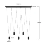 Lampă suspendată neagră 5xGU10, stil industrial, Toledo Light Prestige