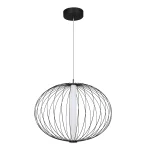 Lampă suspendată neagră LED 3000K, formă liniară, Treviso Light Prestige