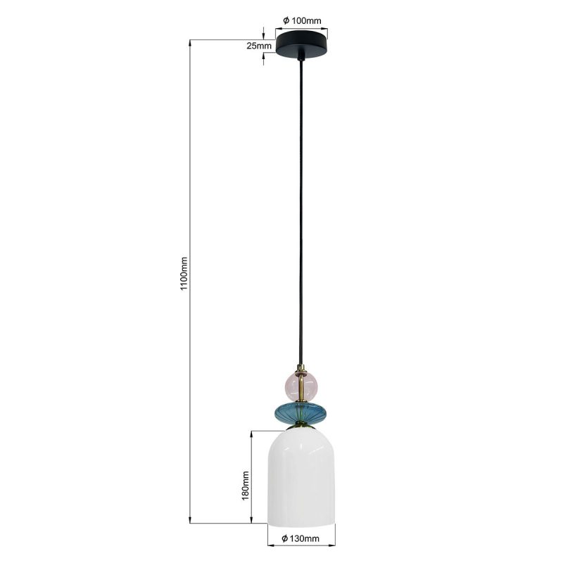 Lampă suspendată albă 1xE27, design simplu, Tropea Light Prestige - imagine 6