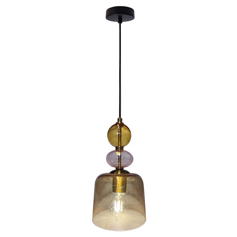 Lampă suspendată chihlimbar 1xE27, iluminat decorativ, Tropea Light Prestige