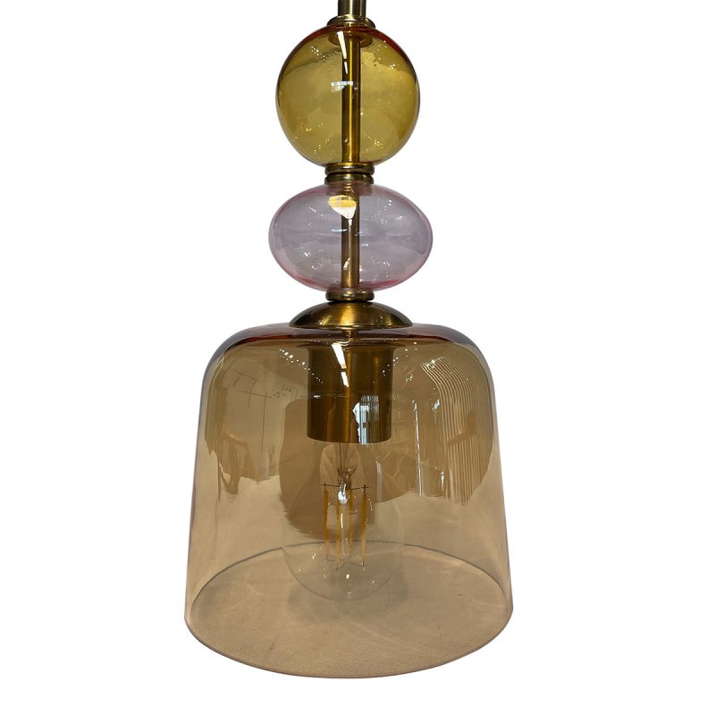Lampă suspendată chihlimbar 1xE27, iluminat decorativ, Tropea Light Prestige