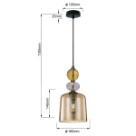 Lampă suspendată chihlimbar 1xE27, iluminat decorativ, Tropea Light Prestige