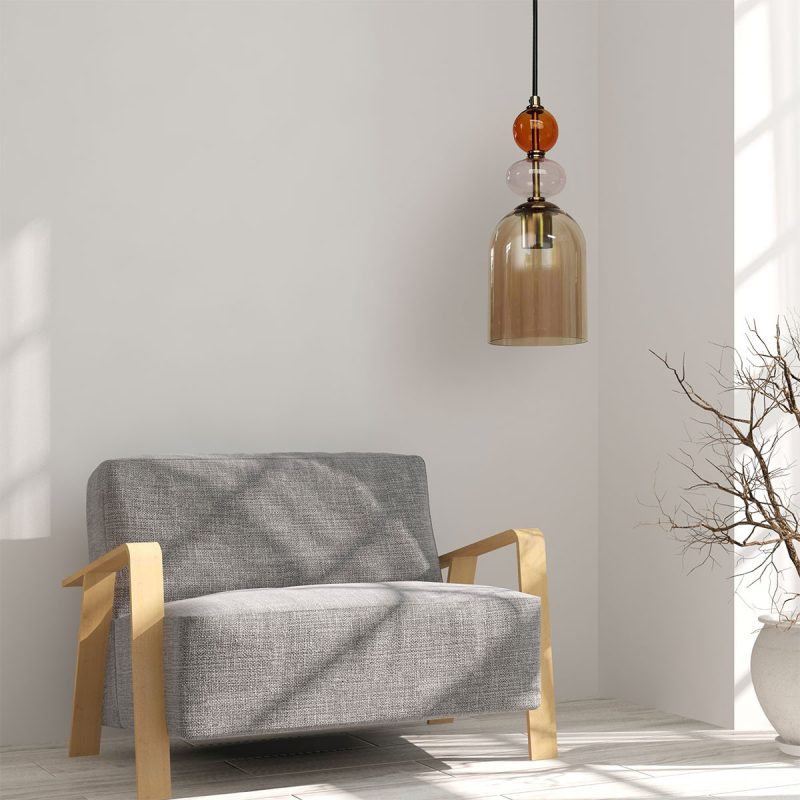 Lampă suspendată chihlimbar 1xE27, design vintage, Tropea Light Prestige - imagine 4