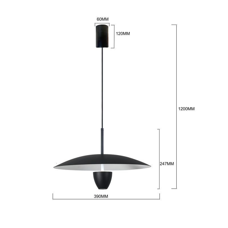 Lampă suspendată neagră LED CCT, dimensiune medie, Ufo M Light Prestige - imagine 8