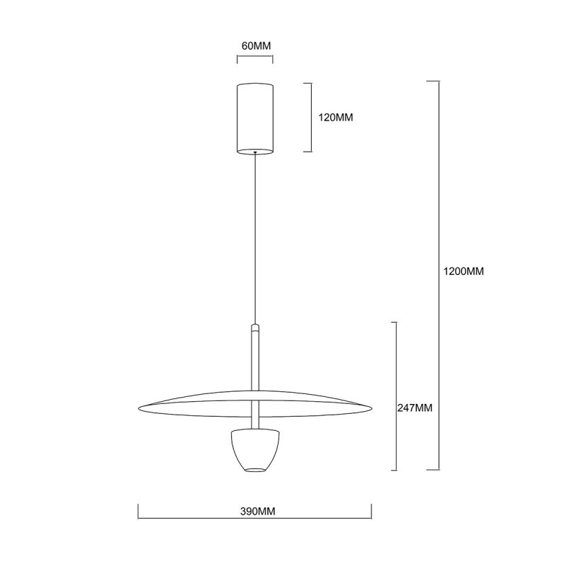 Lampă suspendată neagră LED CCT, dimensiune medie, Ufo M Light Prestige - imagine 9